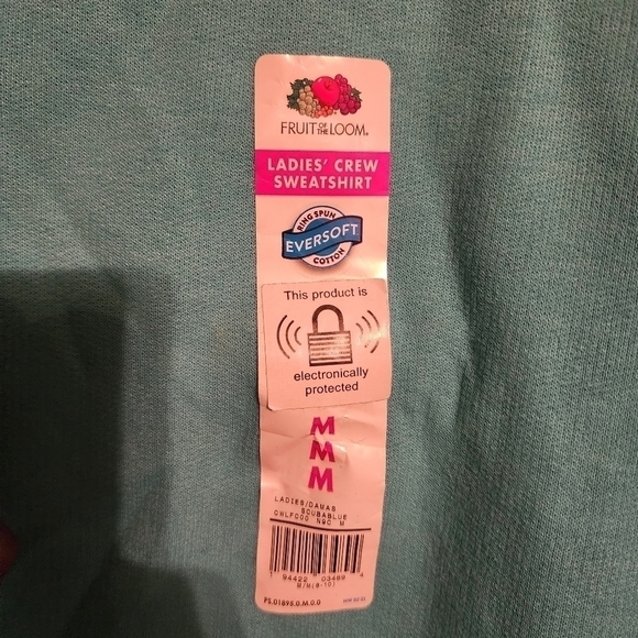 Fruit of the Loom Crew Scuba Blue Sweatshirt Womens Size M NWT - Picture 8 of 9